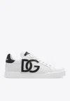 Dolce & Gabbana Dg Logo Patch Leather Sneaker In White