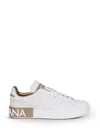 Dolce & Gabbana Portofino Leather Sneaker In White