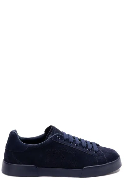 DOLCE & GABBANA PORTOFINO LOGO PERFORATED SNEAKERS