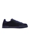 Dolce & Gabbana Portofino Logo Perforated Sneakers In Black