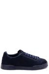 Dolce & Gabbana Portofino Logo Perforated Sneakers In Blue