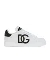 Dolce & Gabbana Dg Logo Patch Leather Sneaker In White