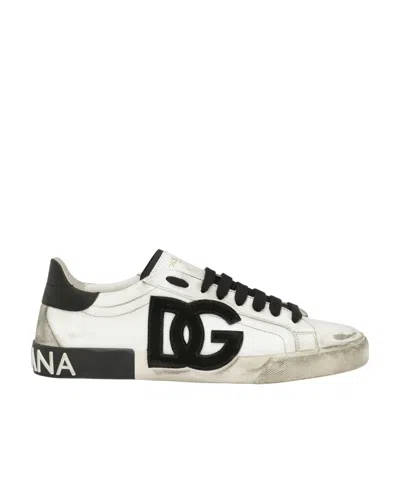 Dolce & Gabbana Portofino Low-cut Skate Shoes In Black