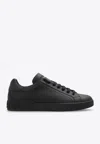 Dolce & Gabbana Portofino Leather Sneakers In Black