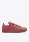 Dolce & Gabbana Portofino Low-top Leather Sneakers In Pink