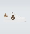 Dolce & Gabbana Portofino Sneakers In Calf Leather In White