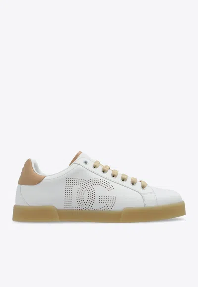 DOLCE & GABBANA PORTOFINO LOW-TOP LEATHER SNEAKERS