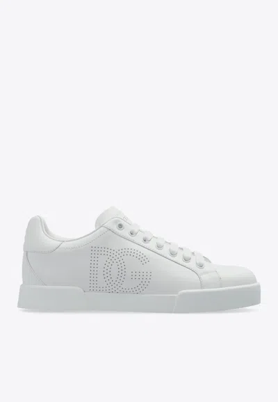 DOLCE & GABBANA PORTOFINO LOW-TOP LEATHER SNEAKERS
