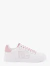Dolce & Gabbana Portofino Low-top Leather Sneakers With Lateral Monogram In Pink
