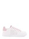 Dolce & Gabbana Portofino Low-top Leather Sneakers With Lateral Monogram In White