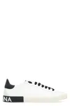 Dolce & Gabbana Portofino Leather Sneakers With Rubberized Logo Shoes