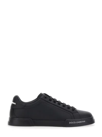 Dolce & Gabbana Portofino Low-top Sneakers In Black