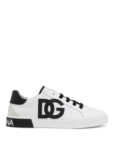 Dolce & Gabbana Kids' Portofino Low-top Sneakers In Black