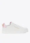 Dolce & Gabbana Portofino Leather Low-top Sneakers With Lateral Lettering Logo In White