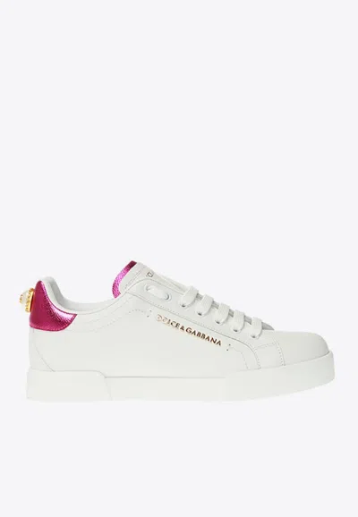 Dolce & Gabbana Portofino Low-top Sneakers In White