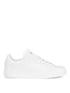 Dolce & Gabbana Portofino Vintage Leather Low-top Sneakers In White