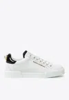 Dolce & Gabbana White Low Top Sneakers With Logo Lettering On The Tongue And Logo Detail On The Heel In Leather Woma In White