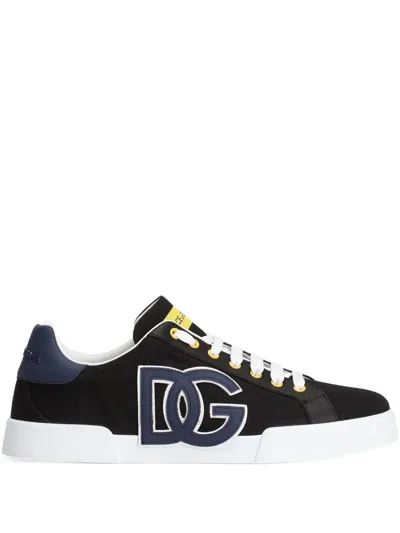 DOLCE & GABBANA DOLCE & GABBANA PORTOFINO LOW-TOP SNEAKERS WITH LOGO DETAILING