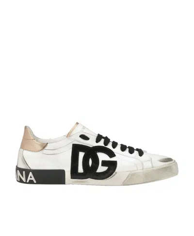 Dolce & Gabbana Portofino Low Upper Board Shoes In White