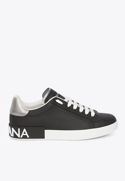 Dolce & Gabbana Portofino Low-top Sneakers In Black
