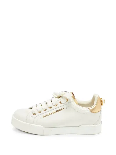Pre-owned Dolce & Gabbana Portofino Low-top Sneakers In White