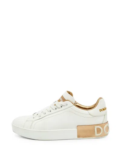 Pre-owned Dolce & Gabbana Portofino Low-top Sneakers In White