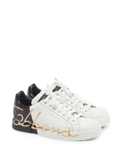 Pre-owned Dolce & Gabbana Portofino Low-top Sneakers In White