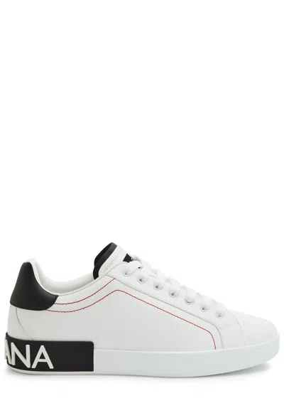DOLCE & GABBANA DOLCE & GABBANA PORTOFINO PANELLED LEATHER SNEAKERS