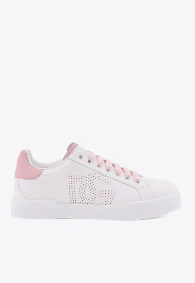DOLCE & GABBANA PORTOFINO PERFORATED DG LOGO SNEAKERS