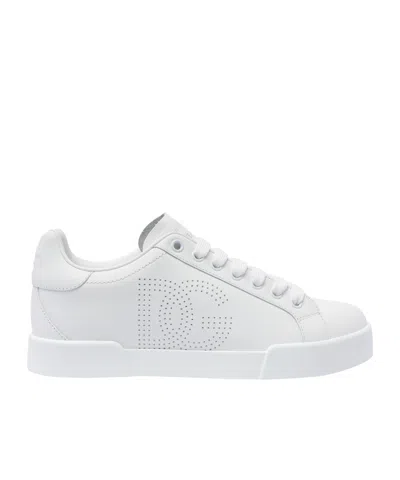 DOLCE & GABBANA DOLCE  GABBANA PORTOFINO DG LOGO PERFORATED SNEAKERS
