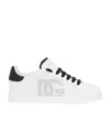 Dolce & Gabbana 'portofino Light' White Sneakers With Perforated Logo On The Side And Logo Patch On The Tongue In White
