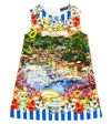 Dolce & Gabbana Portofino Printed Cotton-blend Dress In Multicoloured