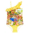 Dolce & Gabbana Portofino Printed Swimsuit In Multicoloured