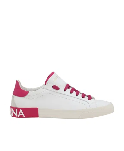 Dolce & Gabbana Portofino Retro Low-top Leisure Sneakers In White