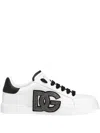 Dolce & Gabbana Portofino Rhinestone-embellished Logo Sneakers In White