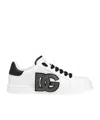 Dolce & Gabbana Portofino Rhinestone-embellished Logo Sneakers In White