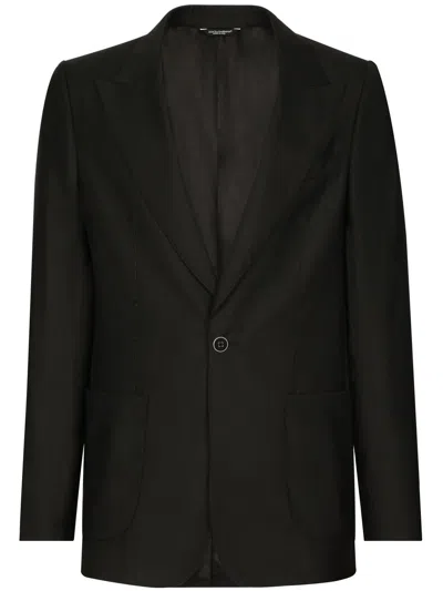 Dolce & Gabbana One-button Tailored Blazer In Black