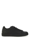 Dolce & Gabbana Portofino Light Black Sneakers With Logo Patch On The Tongue And Tonal Logo Lettering On The Heel In In Black