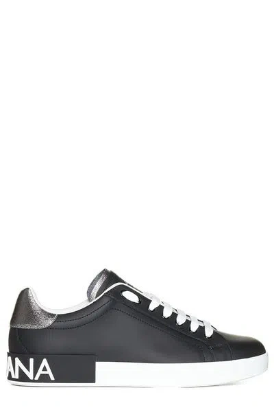 Dolce & Gabbana Luxurious Black Leather Low Tops For Men