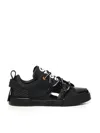 Dolce & Gabbana Portofino Sneaker In Calfskin And Patent Leather In Black