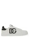 Dolce & Gabbana Dg Logo Patch Leather Sneaker In White