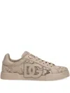 Dolce & Gabbana Portofino Sneakers With Lace Detail In Brown