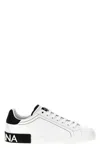 Dolce & Gabbana Portofino Leather Sneakers With Rubberized Logo Shoes
