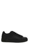 Dolce & Gabbana Portofino Light Black Sneakers With Logo Patch On The Tongue And Tonal Logo Lettering On The Heel In In Black