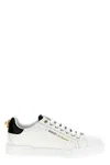 Dolce & Gabbana White Low Top Sneakers With Logo Lettering On The Tongue And Logo Detail On The Heel In Leather Woma