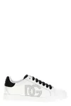 Dolce & Gabbana 'portofino Light' White Sneakers With Perforated Logo On The Side And Logo Patch On The Tongue