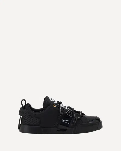 Dolce & Gabbana Portofino Trainers In Black /white