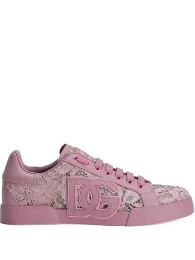 Dolce & Gabbana Portofino Sneakers In Pink