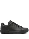 Dolce & Gabbana Portofino Light Black Sneakers With Logo Patch On The Tongue And Tonal Logo Lettering On The Heel In In Black
