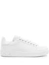 Dolce & Gabbana Leather Sneakers With Perforated Logo Detail
